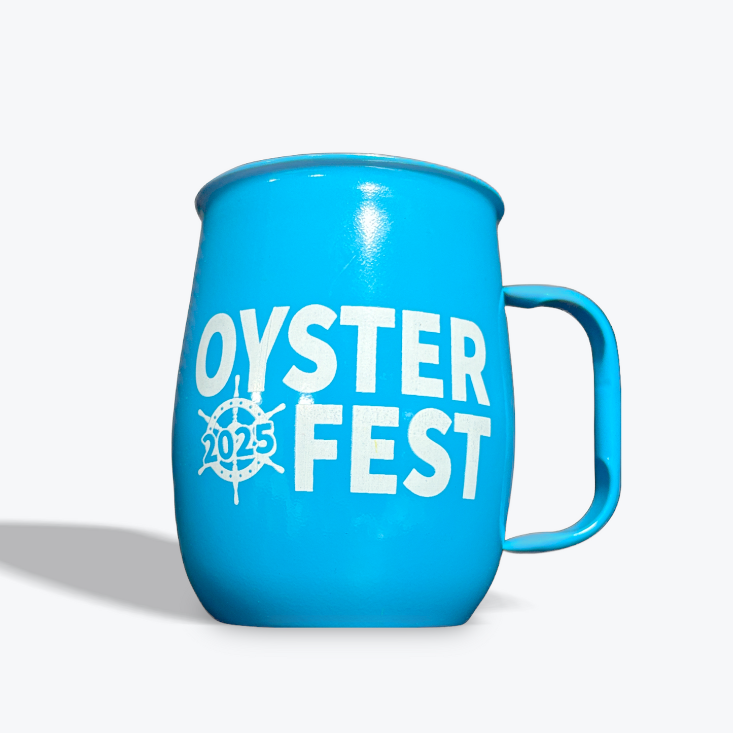 Oyster Fest 2025 Blue Double Barrel Mug