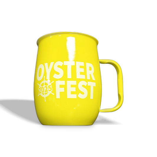 Oyster Fest 2025 Yellow Double Barrel Mug